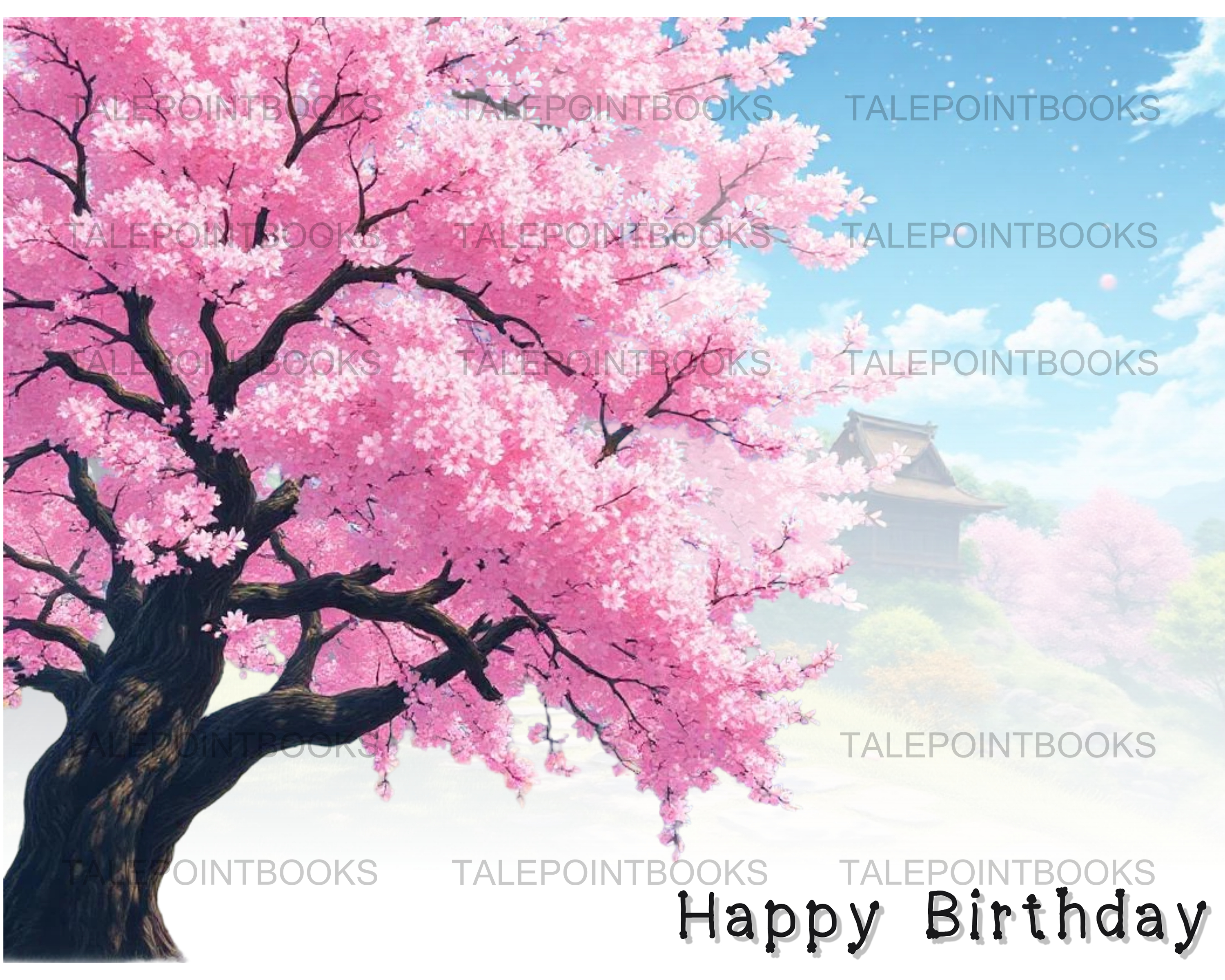Sakura Happy Birthday Card